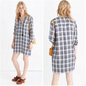Madewell Plaid Artiste Tunic Shift Dress Sz XS